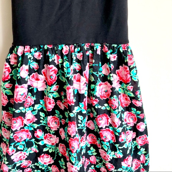 VS Pink Black and Floral Spaghetti Straps Dress S - Picture 4 of 6